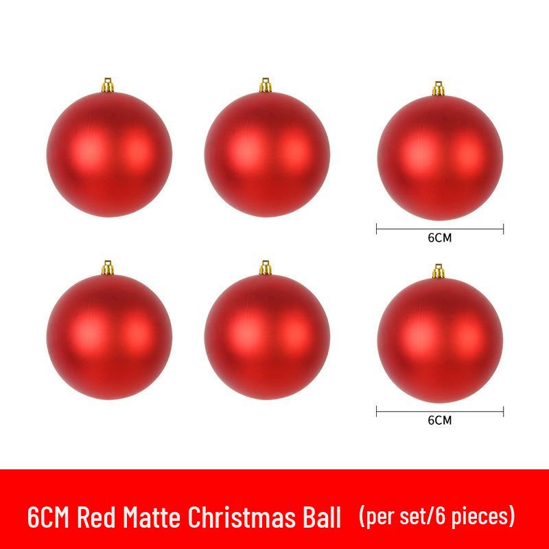 Red Shiny & Matte Glitter Christmas Ball Ornaments - Plastic Hanging Decorations (6-30cm) for Festival Scenes