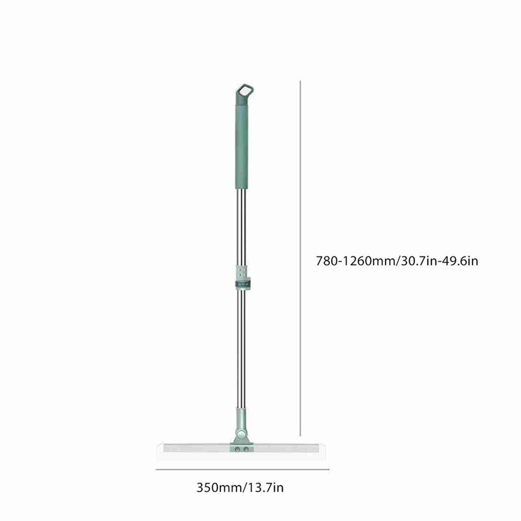 Floor Squeegee Scrubber with Telescopic Pole, Adjustable Handle Silicone Blade Water Broom for Floor Tile Marble