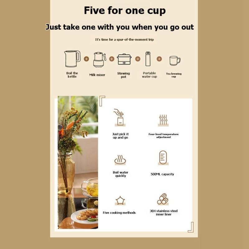 A03F-Portable Mini Electric Heating Cup For Office And Travel - 500Ml