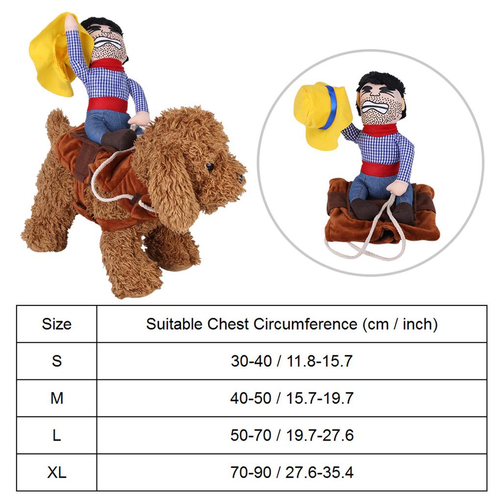 Huisdier Hond Cowboy Kostuum Grappig Ridder Rijkleding Cosplay Kleding (S)