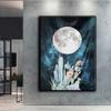 Popular 5D Diy Cross Stitch Moon Phase Painting Full Drill Cross-Stitch Crafts Kit Wall Sticker Home Decor