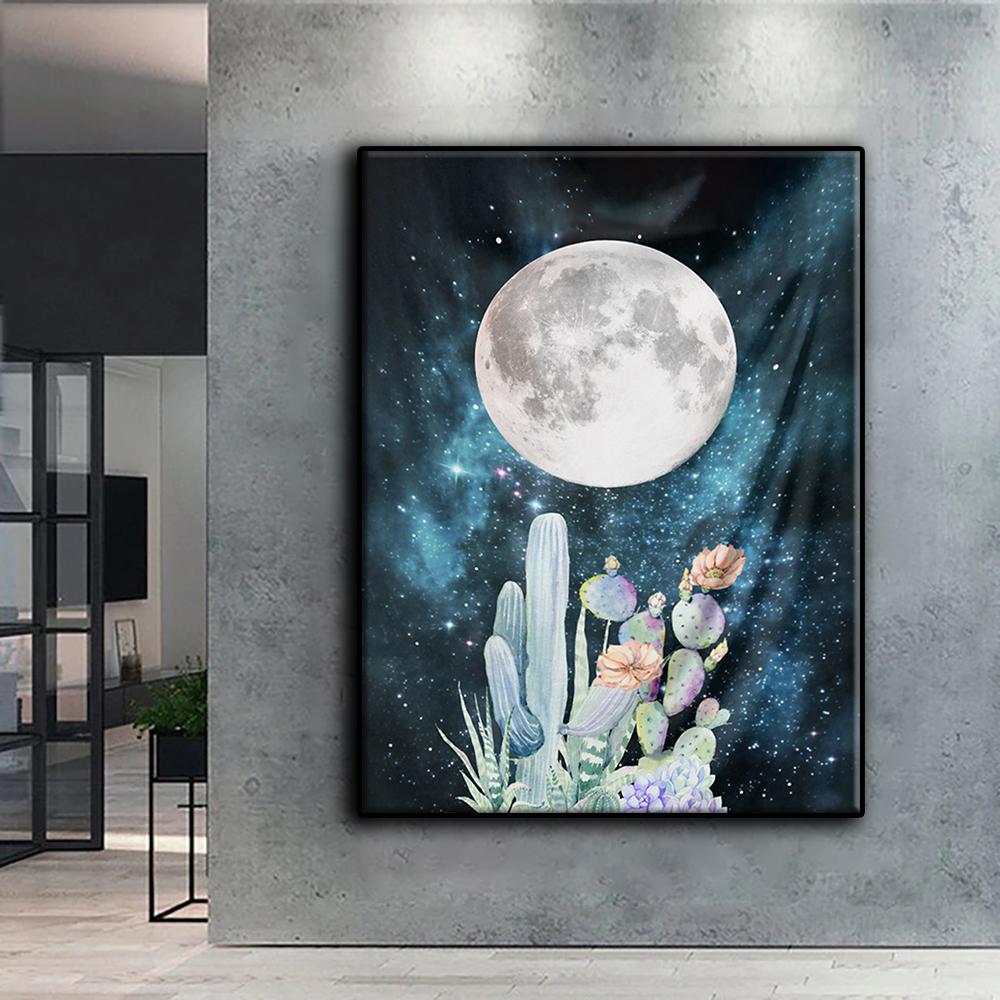 Popular 5D Diy Cross Stitch Moon Phase Painting Full Drill Cross-Stitch Crafts Kit Wall Sticker Home Decor