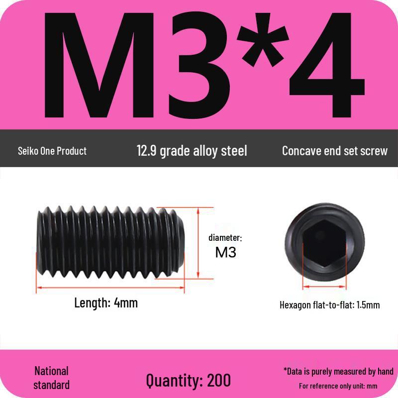 12.9 Grade Hex Socket Set Screw Grub Screw (M3-M12)