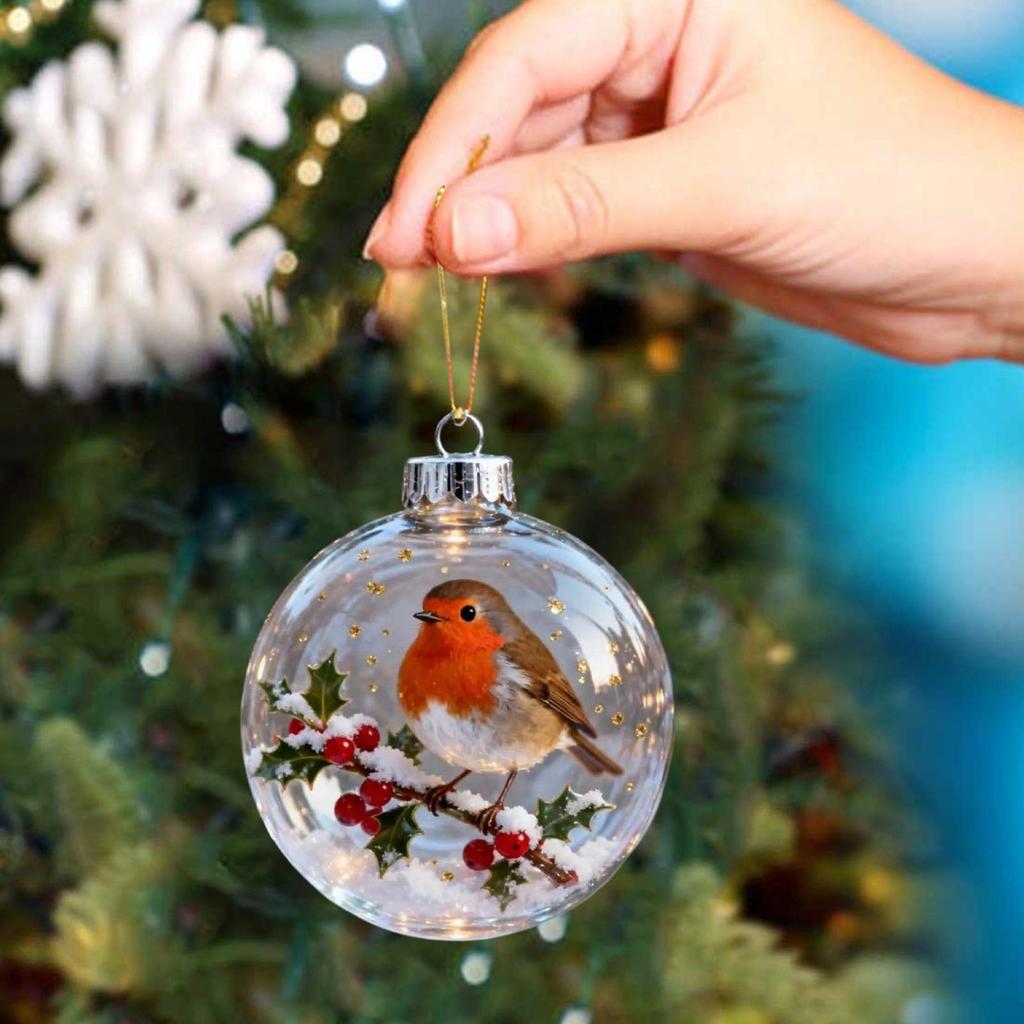 3D Bird Ball Christmas Ornaments Holiday Charm Decor Christmas Tree Hummingbird Bird Eagle Ball Pendant for Holiday Indoor Home