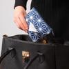 Astro Cosmetic Navy Japanese Hemp Leaf Tissue Small Item Pouch, Blue, Pattern, Case, Case, Compact, 880-12