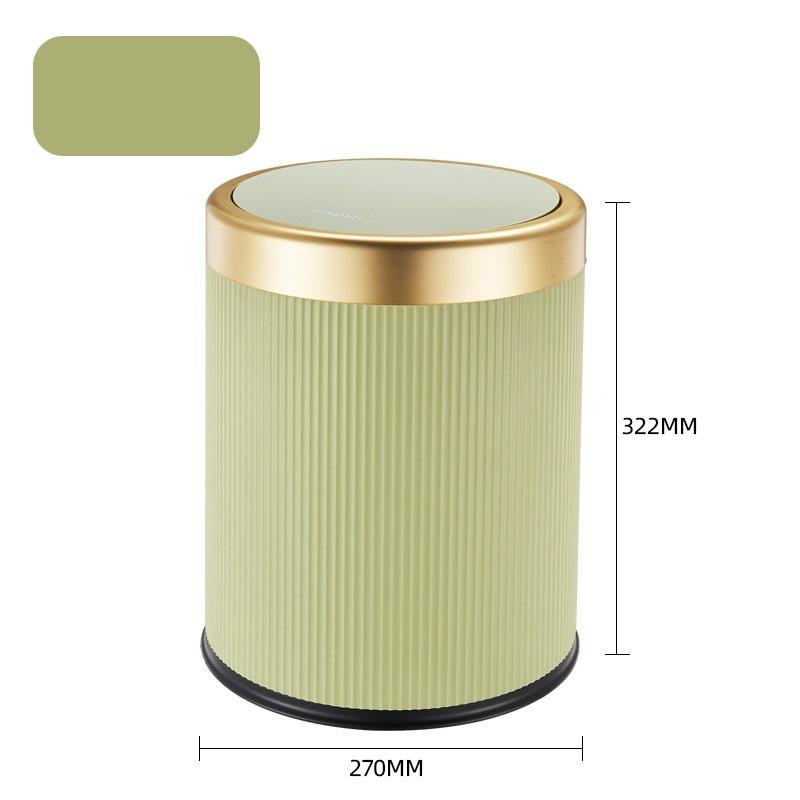 Modern White and Black Double Layered Trash Bin with Press Top Lid for Bathroom, Office and Bedroom