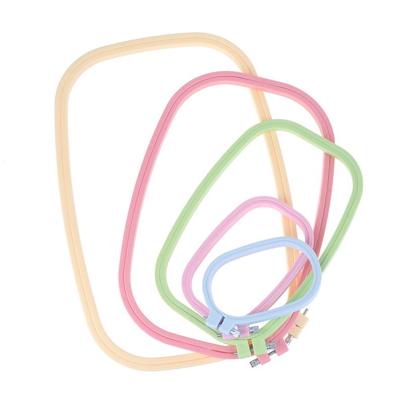 5 Size Plastic Diy Embroidery Hoops Square Shape Cross Stitch Hoops Frame Ring