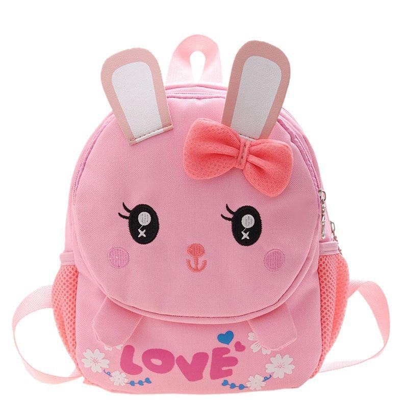

Children s backpack cartoon cute bunny kindergarten small schoolbag new lightweight boys and girls baby backpack розовый
