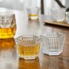 1 Piece 75ml Heat Resistant Tea Cup Elegant Engraving Hexagonal Crystal Bright Shot Glass Small Capacity Sake Soju Glass Cup