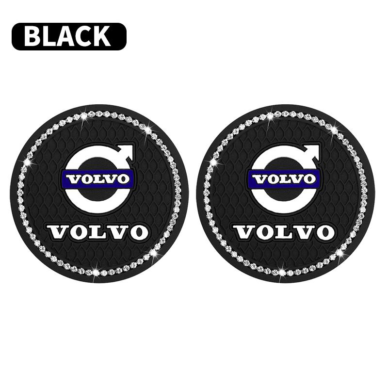 1/2pcs Non-slip Car Water Cup Pad Diamond Bottle Holder Coaster for Volvo XC60 S90 XC90 S60 XC40 V60 V90 S40 Volvo EX30 C40 C70