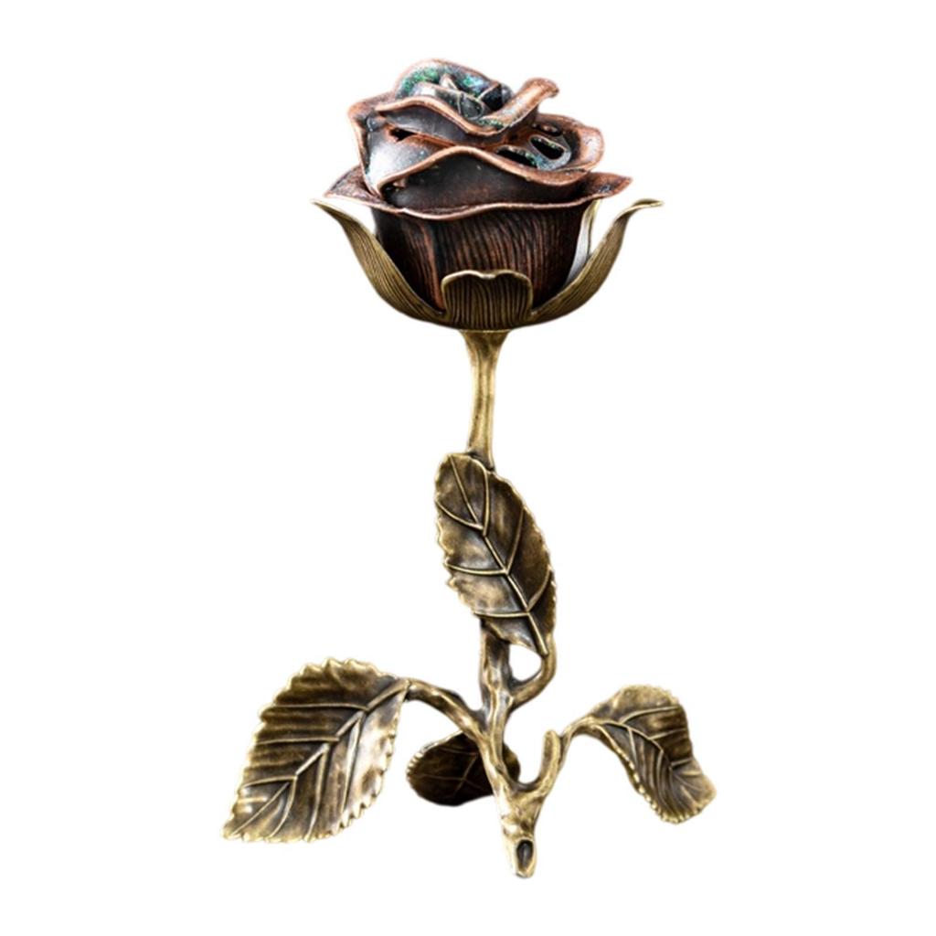 Rose Burner Ornament Handcrafted Sturdy Home Decor Statue Holder for Office Indoor Desktop Dining Room Yoga