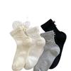 Female Summer Thin Fashionable New Cotton Lovely Bow In Tube Socks