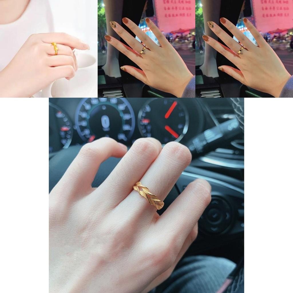 Elegant Brass Gold Plated Bowknot And Wheat Spike Adjustable Ring For Women