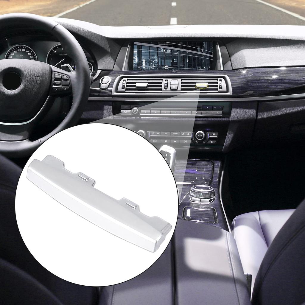 X AUTOHAUX Outlet Paddle Strip Car Front Row AC Air Vent Chrome Plated Trim