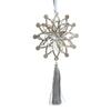 Silver Gold Christmas Snowflakes Pendants Exquisite Handmade Christmas Poinsettia Ornaments with Tassels Iron