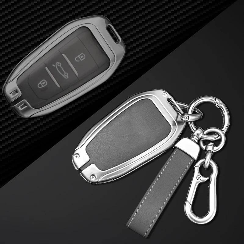 Smart nyckelfodral för bil för Peugeot 308 3008 508 5008 408 4008 208 301 407 För Citroen C4 C6 C3-XR Picasso DS Nyckelring