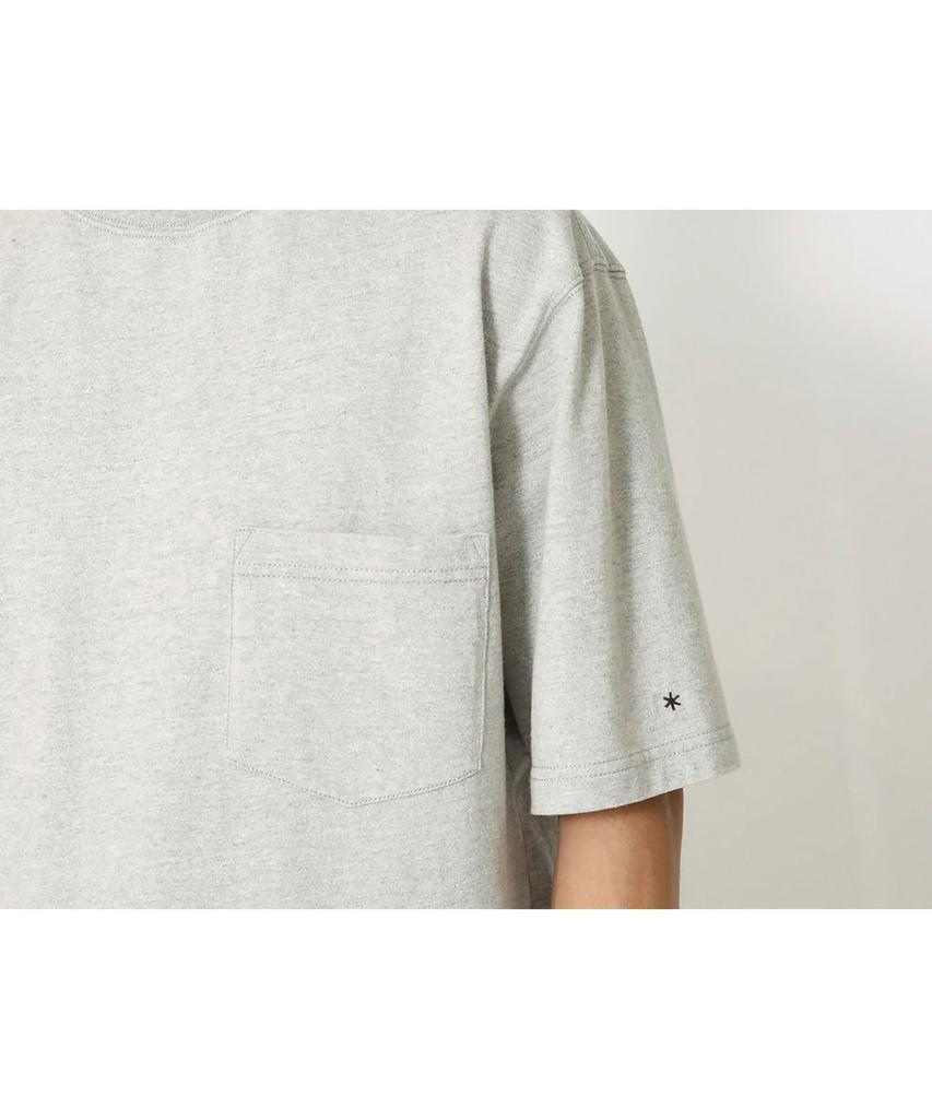 Snow Peak Recycled Cotton T-Shirt, Size XS, Medium, Gray, TS-25SU402, Perfect for Festivals, Camping, and Outdoor Activities