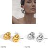 Stainless Steel Geometric Earrings For Women With Wrinkled Style For Fashion Casual Wear