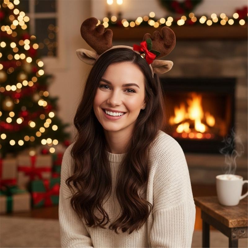 Soft Nonslip Reindeer Antlers Deer Horn Headwear For Kids And Adults Holiday Costume Accessories Headdress Props