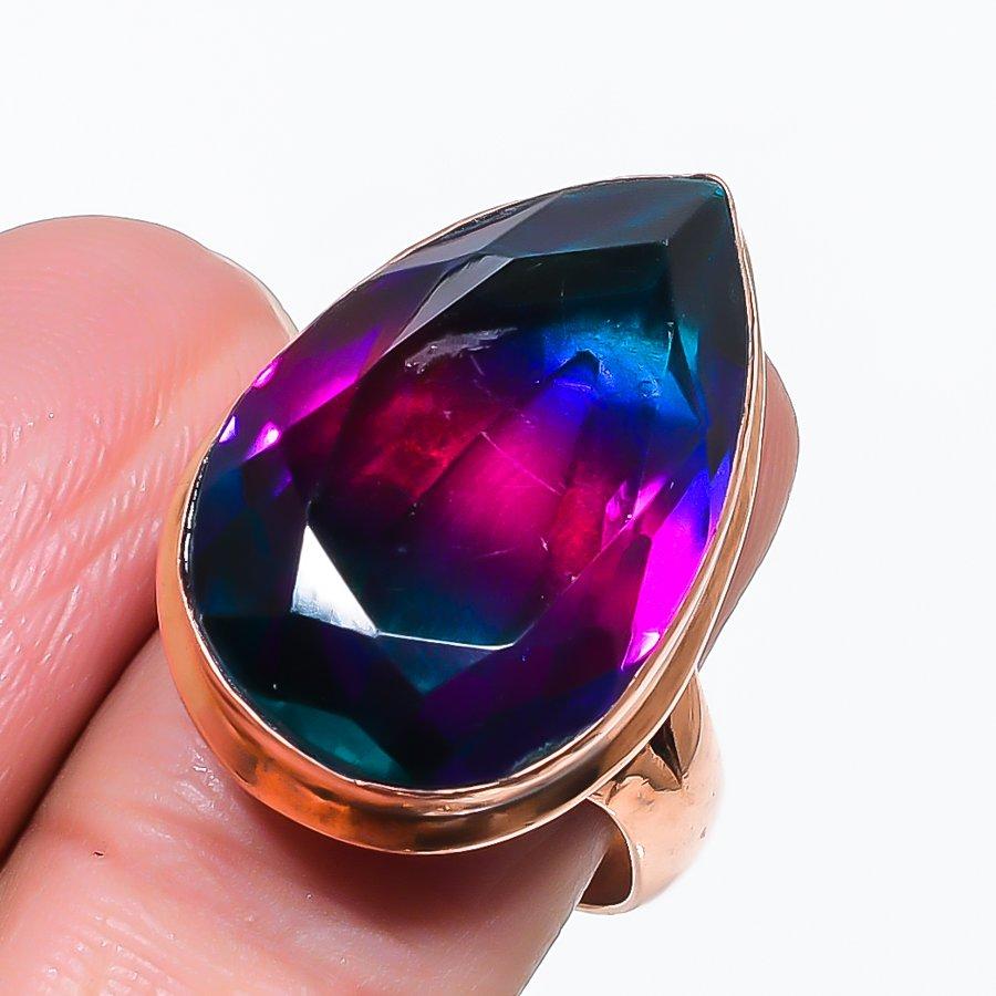 

Натуральный двухцветный турмалин 925 стерлинговое серебро ювелирное кольцо размер 7 j8a65