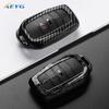 Abs Carbon Fiber Car Key Case Cover For Toyota Chr Hilux Fortuner Land Cruiser 200 Camry Corolla Crown Rav4 Highland Accessories