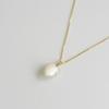 modernlike 14k gold-filled silver white pearl heart necklace