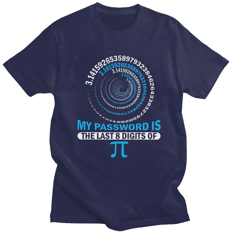 Custom Funny Pi Password Geeky Math Spiral Tshirts for Men Short Sleeve Casual T Shirt Cool Tshirt 100 Cotton Tee Gift