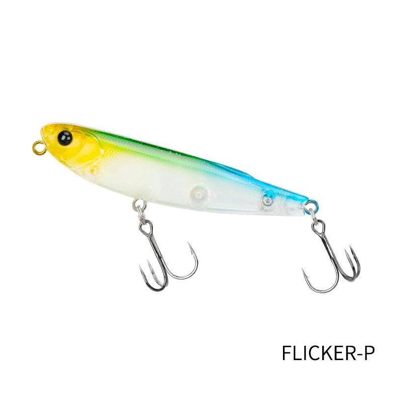 TSURINOYA 70mm 8.4g Topwater Pencil Fishing Lure FLICKER 70F Loud Chugs Z Dog Pencil Hard Bait Lake River Stream Area Fake Bait