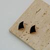 Black Enamel Metal Post Earrings Rhombus Studs Fashion Zircon Bassic Geometric New Style Trendy Accessories Girl's Gift 2022202
