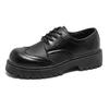New casual leather shoes heightened non-slip derby shoes personalized color matching small leather shoes thick soles