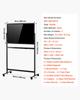 VEVOR Glazen Whiteboard 888x583mm Magnetisch Whiteboard met Standaard Zwart, Randloos, Mobiel met Standaard en Wielen, Inclusief Markers