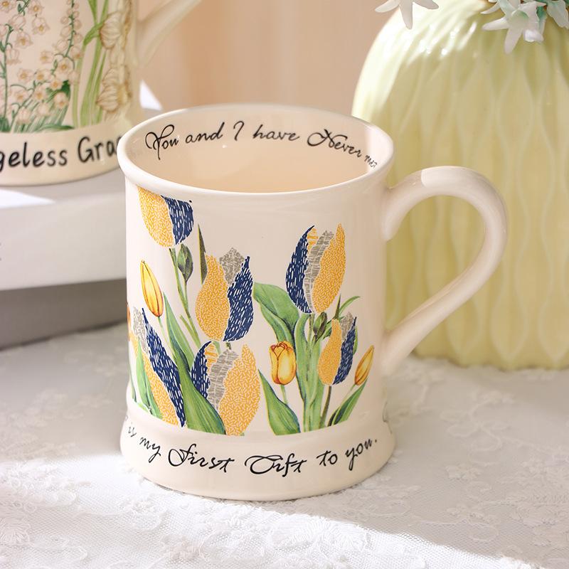 

Chunfu High-End Coffee Cup And Saucer Gift Box Set Company Annual Meeting Opening Housewarming Wedding Birthday Gift Souvenir Color box packaging тюльпан кольору