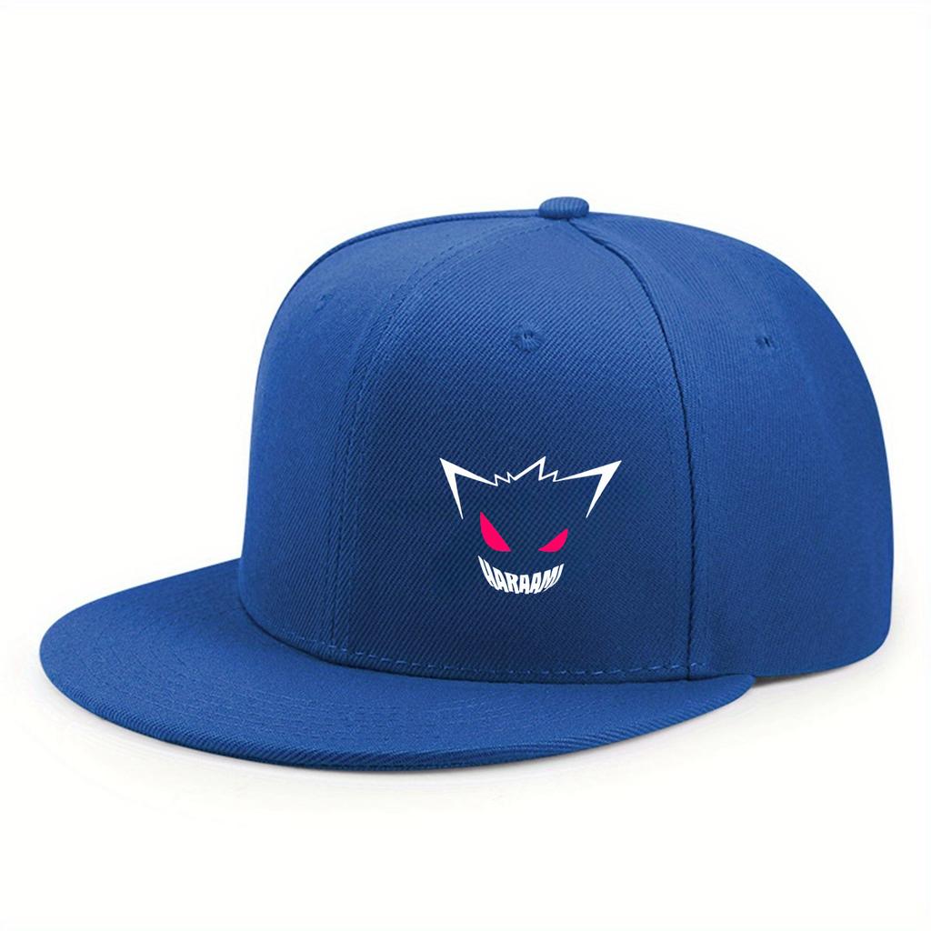 With Printed Pattern Flat Brim Baseball Cap For Men And Women, Outdoor Use Sportss Event Casual Cap, Hip-Hop Street Style Latest Cute Expression