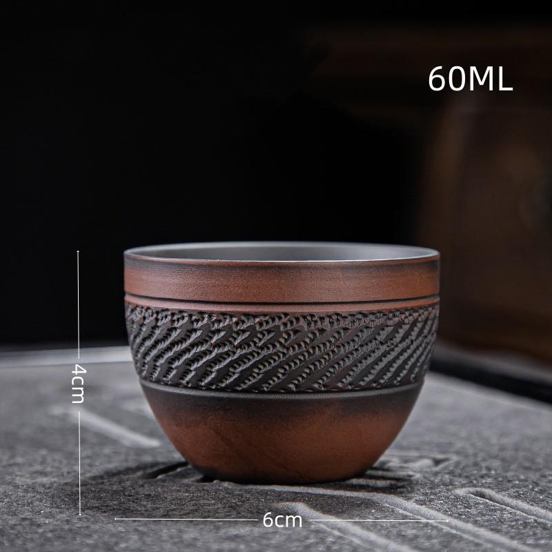 Retro Carving Teacups High-end Ceramic Tea Set Cups Purple Pottery Kung Fu Tea Cup Ceramics Teaware Cup for Tea Small Teacup