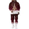 Men's Casual Sweatshirt Set for Fall Winter with Patterned Design, Comfortable Everyday Wear
