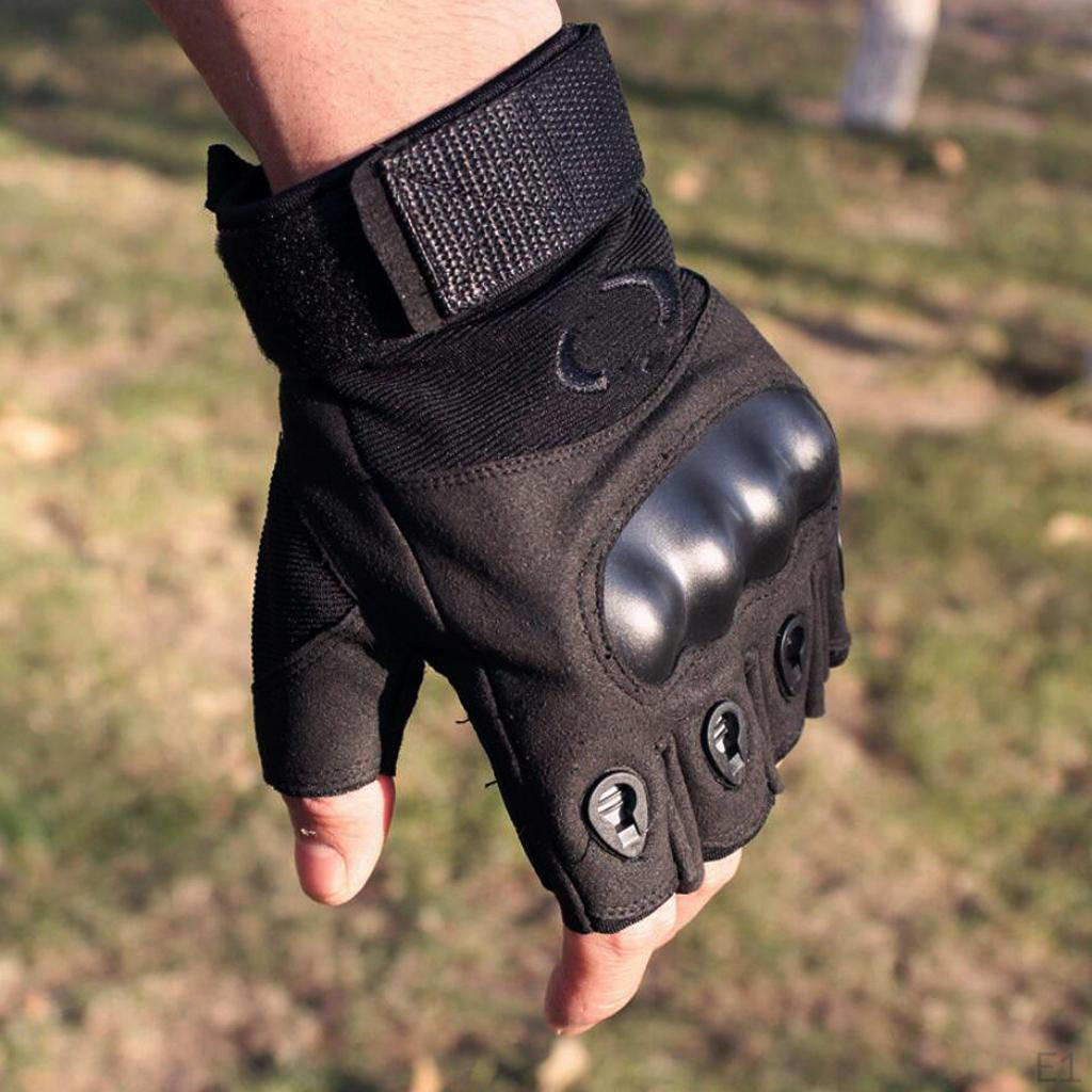 Outdoor Sports AntiSkid Fitness Fingerless Half Finger Gloves M Black