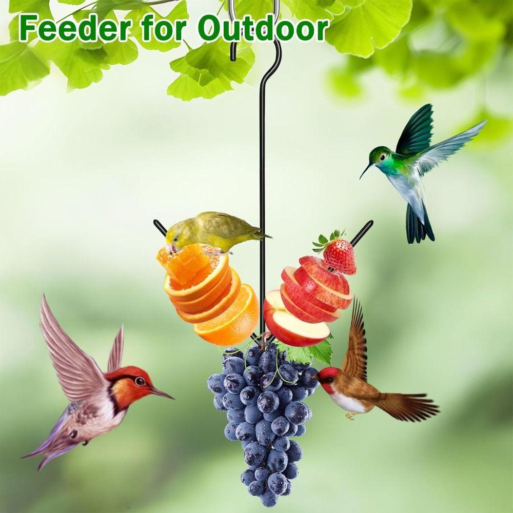 Metal Fruit Bird Feeder Hanging Hook Pet Food Storage Rack Hummingbird Feeder  Yard Porch