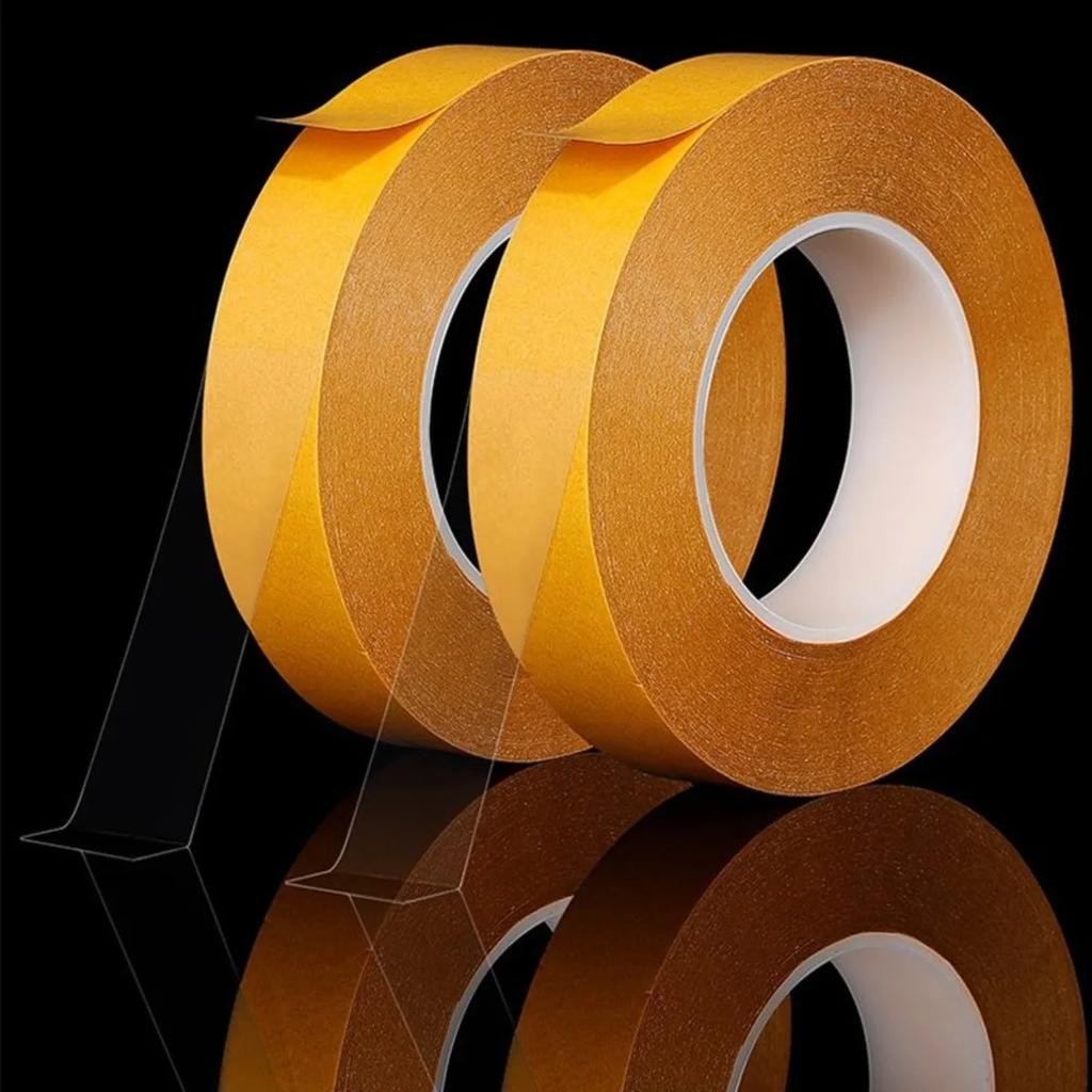 50M PET Double Sided Tape Super Sticky Heat Resistant Transparent Strong Adhesive Tape for Crafts Home Improvement Stickers