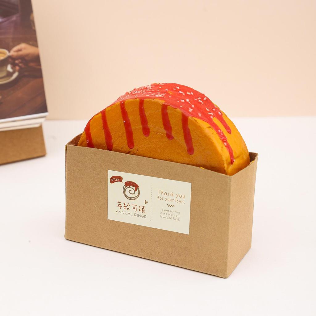 PU Jam Wood Ring Croissant Bread Model - Food Decoration Prop for Dessert Displays