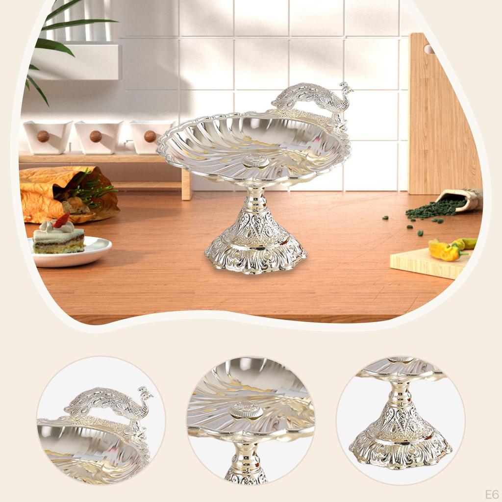 Fruit Plate Cupcake Stand Dish Food Desserts Organizer Round Snack Tray Serving for Home Living