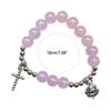Colorful Glass Cross Bracelets Beaded Stretch Bracelets for Woman Jewelry Wristband Handchain for Baptisms Gift