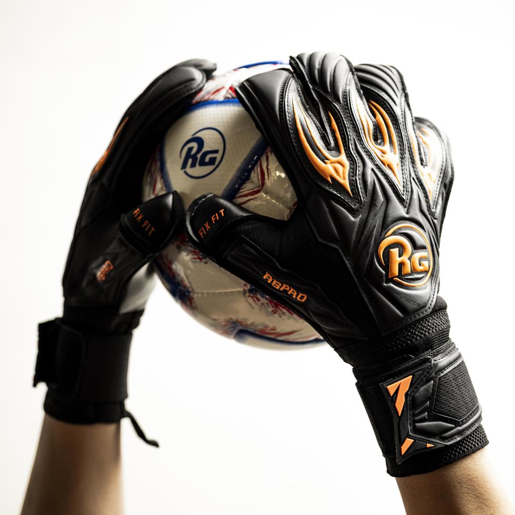 Originálne brankárske rukavice RG Aspro Black Out Japonsko Japonský model 4 farby Aspro Black Out Contact Black (R.G.) (Oranžová, Nie. 8)