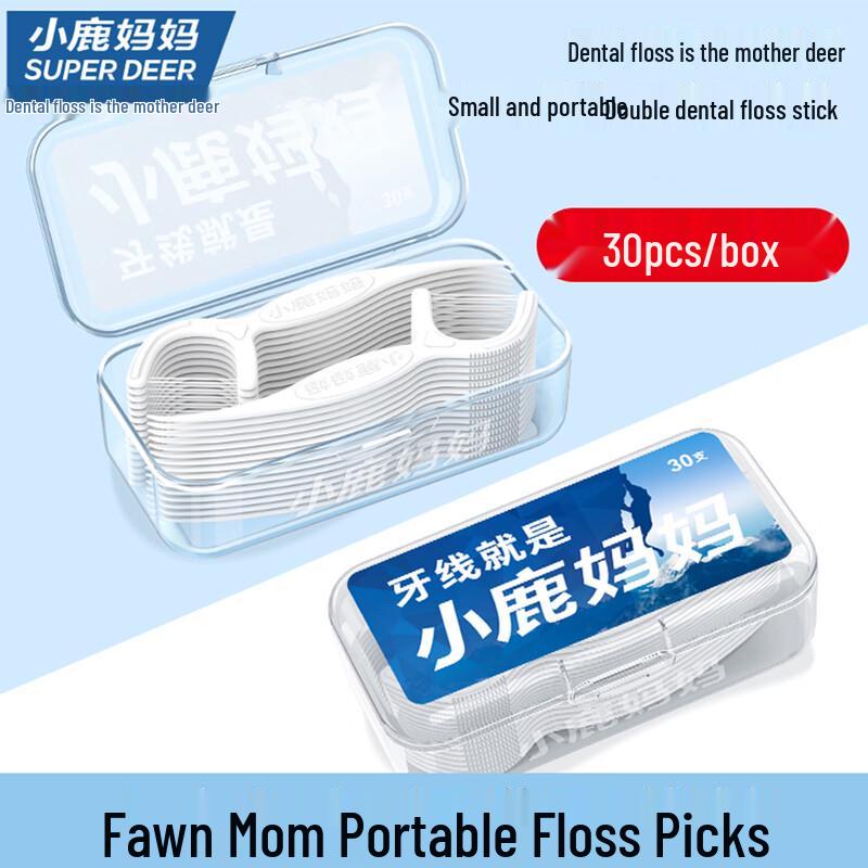 Xiaolu Mama Double-Line Fine Dental Floss Picks, 10-Pack
