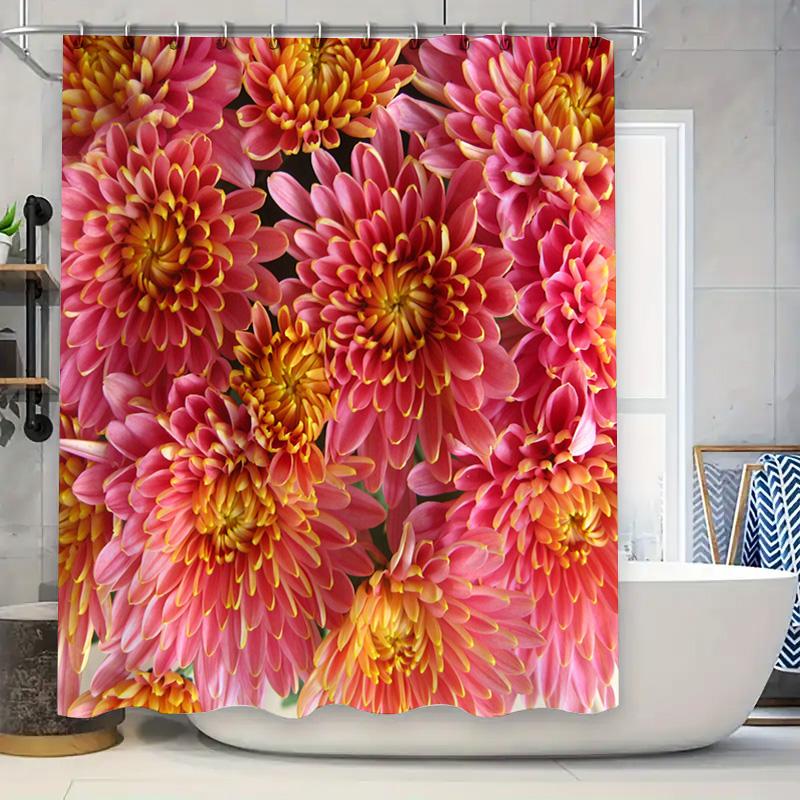 

Pink Daisy Shower Curtain: Flower Design Bathroom Decor Waterproof Fabric for Bathtub Modern Home Bathroom Accessories (Size L) 90x180cm