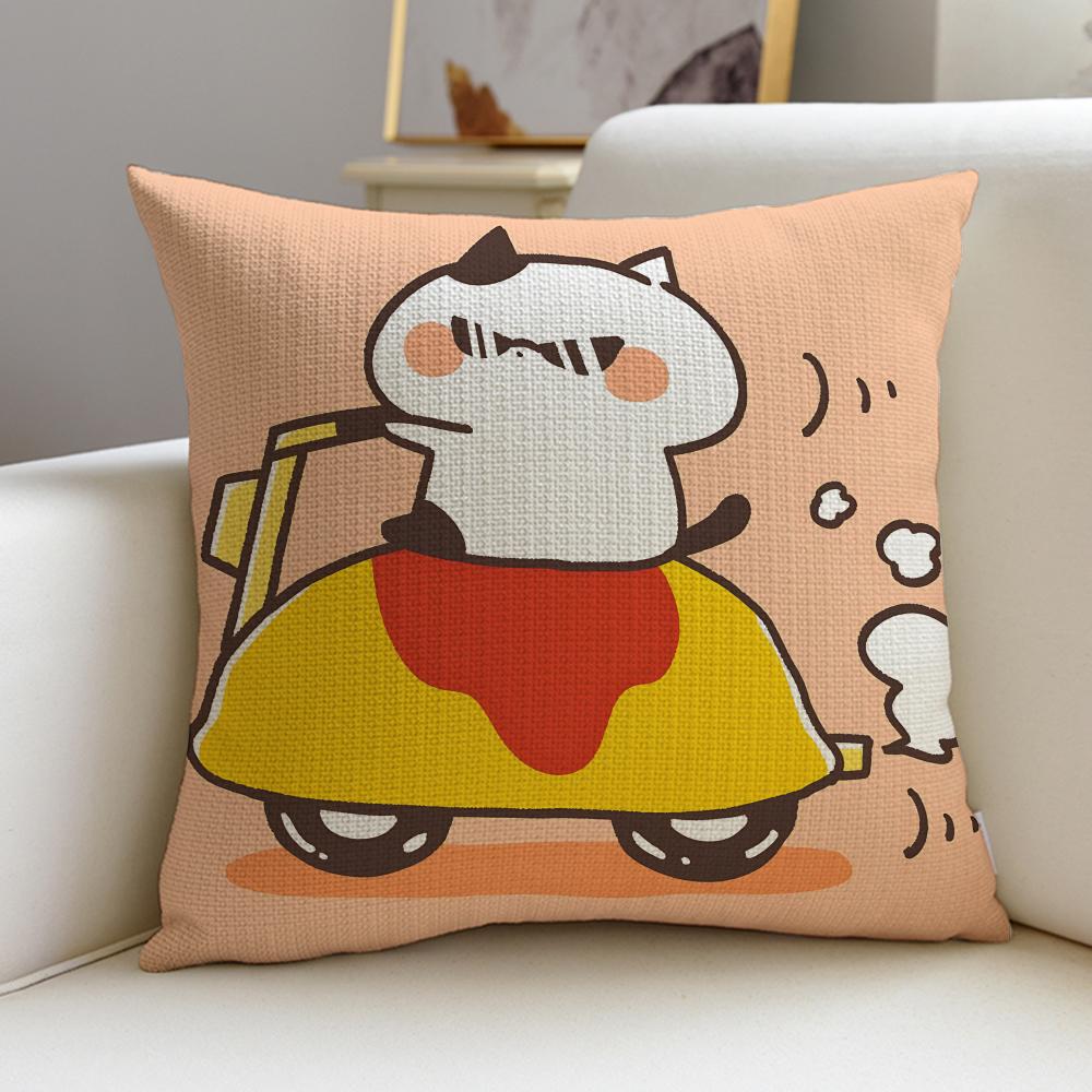 Squishy MMochi Mochi PetsS Cushion Cover Breathable and Skinfriendly Linen Pillowcase Square Removable and Washable Cushion