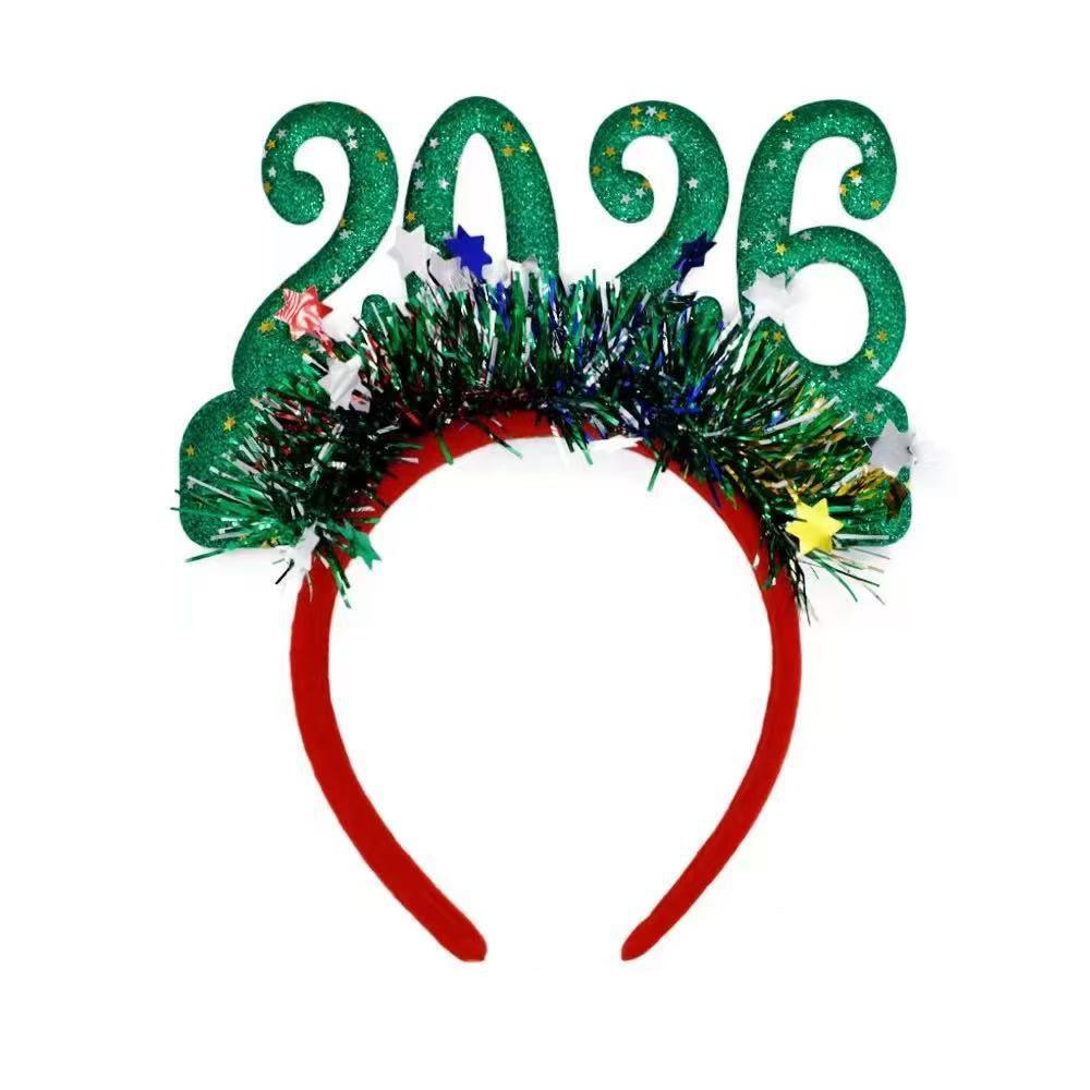 Star Color Strip Christmas Headband Glitter Sequins Numbers Design New Year Headband Party Props Creative Decoration
