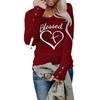 Tshirts For Women Long Sleeve,Round Sleeve Vertical Cross Casual Graphic Shirt,