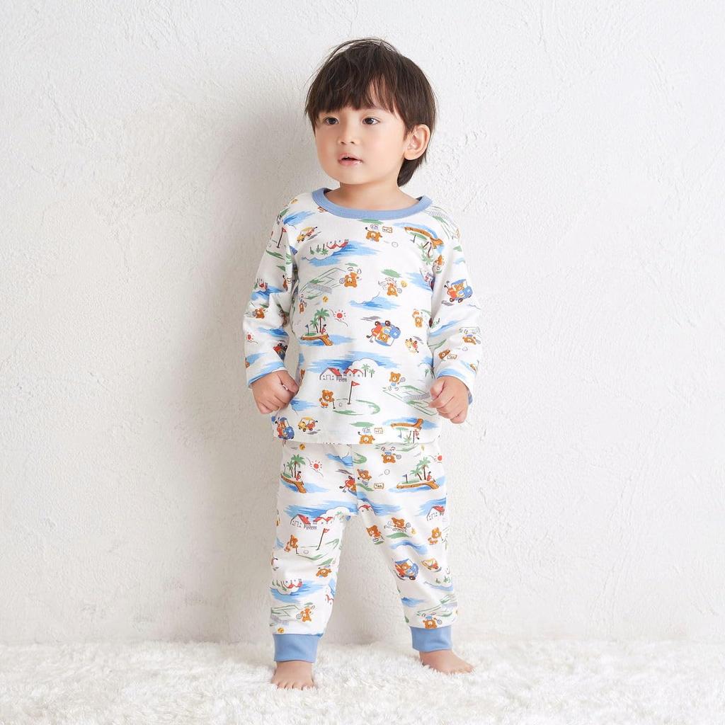 MIKIHOUSE HOT BISCUITS Long Sleeve Pajamas for Boys and Size Girls, Multicolor, Unavailable, 70-7339-146