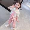 Girls' Sports Suit New Summer Fashion Stylish Summer Outfit For Girls Baby And Children'S Summer Clothing