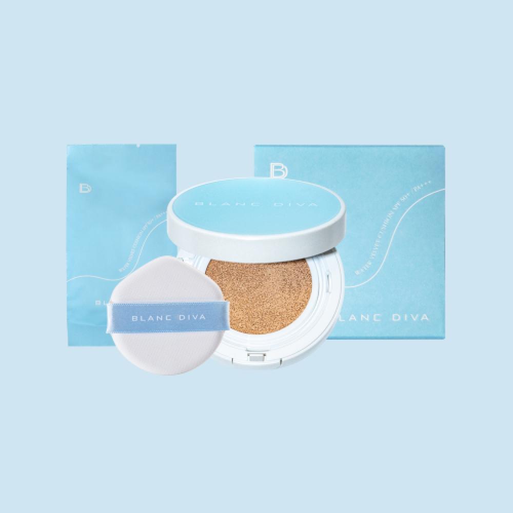 Blancdiva Набор с водным вельветовым кушоном Основное средство+рефил No. 22 Beige (main product+refill)